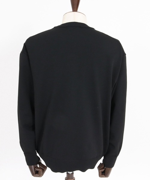1minute 1second（ワンミニットワンセカンド）の「mn3266-cursive embroidery washable long sleeve knit ウォッシャブルニット(1M26A180)（ニット/セーター・メンズ・ブラック/チャコール・L/XL/S/M）」の8枚目の写真