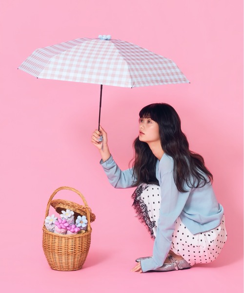 Casselini(キャセリーニ)の「Casselini(キャセリーニ)【assa×Casselini】Ohana Parasol お花パラソル(折りたたみ傘・レディース・ピンク/ブルー/イエロー・FREE)」の2枚目の写真