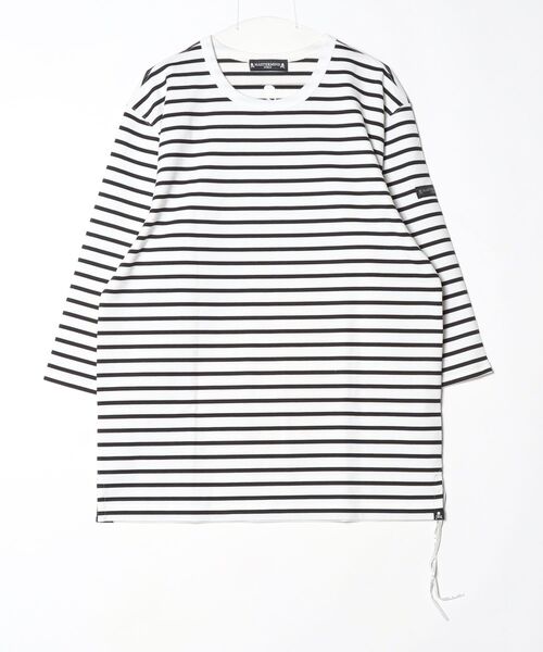 mastermind JAPAN(マスターマインド)の「2 COLOR STRIPPED 3/4 TEE(Tシャツ/カットソー・メンズ・ホワイト系その他/ブラック系その他・XL)」の1枚目の写真