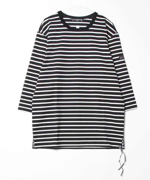 mastermind JAPAN(マスターマインド)の「2 COLOR STRIPPED 3/4 TEE(Tシャツ/カットソー・メンズ・ホワイト系その他/ブラック系その他・XL)」の2枚目の写真