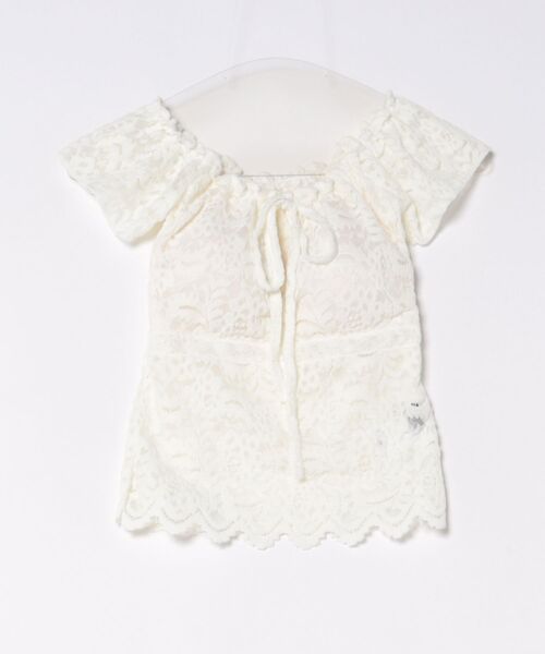 Ritzy(リッツィー)の「2wayオフショルダー フロントリボン 総レース トップス(Tシャツ/カットソー・レディース・ブラック/ホワイト・FREE)」の14枚目の写真