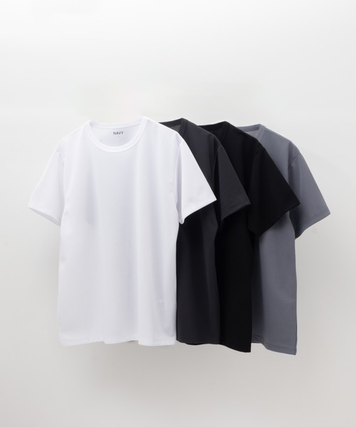 NAVY(ネイビー)の「【NAVY/ネイビー】速乾性能・抗菌防臭加工 倍速ドライ ジョーゼットTシャツ メンズ(Tシャツ/カットソー・メンズ・ブラック/ブルー/チャコールグレー/オフホワイト・M/S/XL)」の6枚目の写真