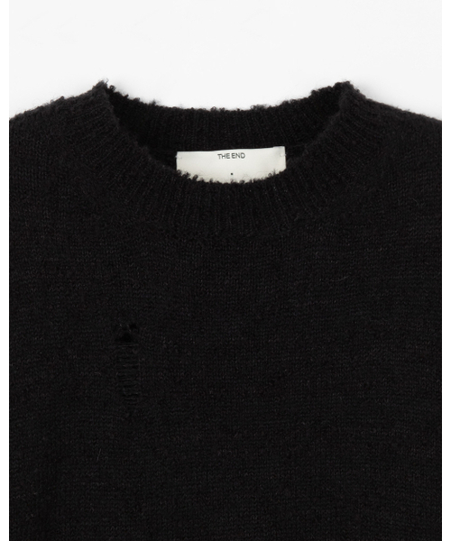 THEENDQUESTION（ジエンドクエスチョン）の「Damage knit top / BLACK（ニット/セーター・レディース・その他・1/2）」の2枚目の写真