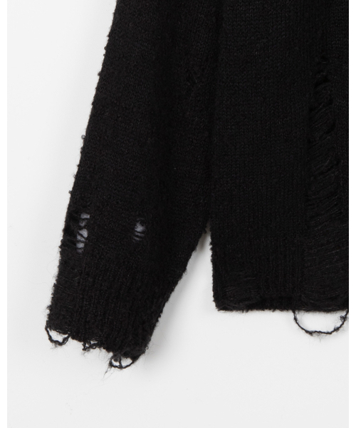 THEENDQUESTION（ジエンドクエスチョン）の「Damage knit top / BLACK（ニット/セーター・レディース・その他・1/2）」の3枚目の写真