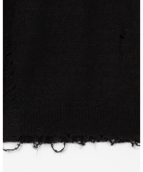 THEENDQUESTION（ジエンドクエスチョン）の「Damage knit top / BLACK（ニット/セーター・レディース・その他・1/2）」の4枚目の写真