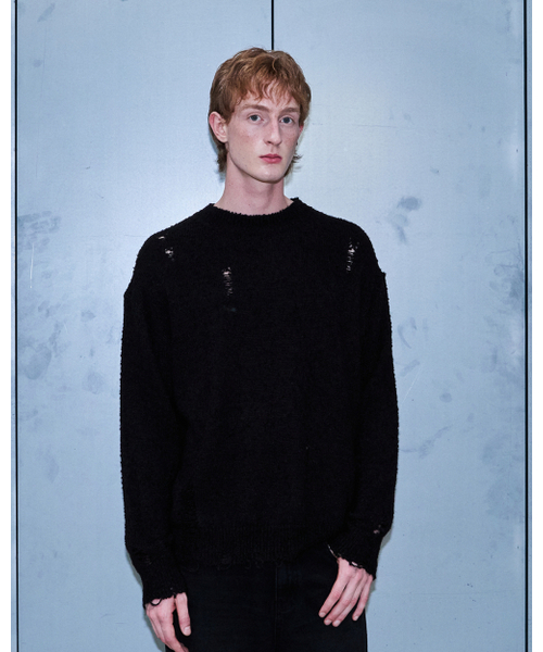 THEENDQUESTION（ジエンドクエスチョン）の「Damage knit top / BLACK（ニット/セーター・レディース・その他・1/2）」の6枚目の写真