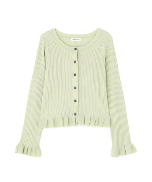 NATURAL BEAUTY BASIC（ナチュラルビューティーベーシック）の「フリルトリムカーデ（ニット/セーター・レディース・ブラック/ライトグリーン/オフホワイト/オレンジ・ﾌﾘ-）」の20枚目の写真