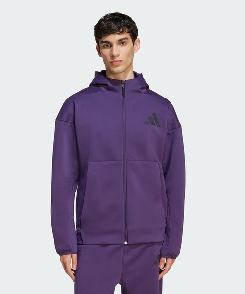 adidas(アディダス)の「Z.N.E. フルジップ フード付きトラックジャケット / アディダス adidas(パーカー・メンズ・バイオレット・SMALL/X-LARGE/LARGE/MEDIUM/XX-LARGE/3XL)」の4枚目の写真