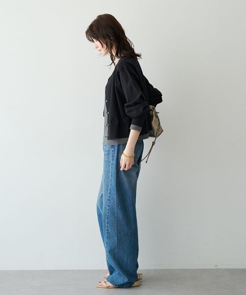YECCA VECCA(イェッカヴェッカ)の「2wayレイヤードクルーネックカーディガン(カーディガン/ボレロ・レディース・ブラウン/チャコールグレー/ブラック・FREE)」の4枚目の写真
