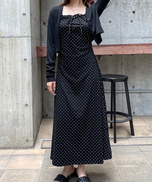 ROGER AND RAW（ロジャーアンドロウ）の「[2点セット]カーディガン付きドットロングワンピース（ワンピース・レディース・アイボリー/ブラック/グレー・FREE）」の14枚目の写真
