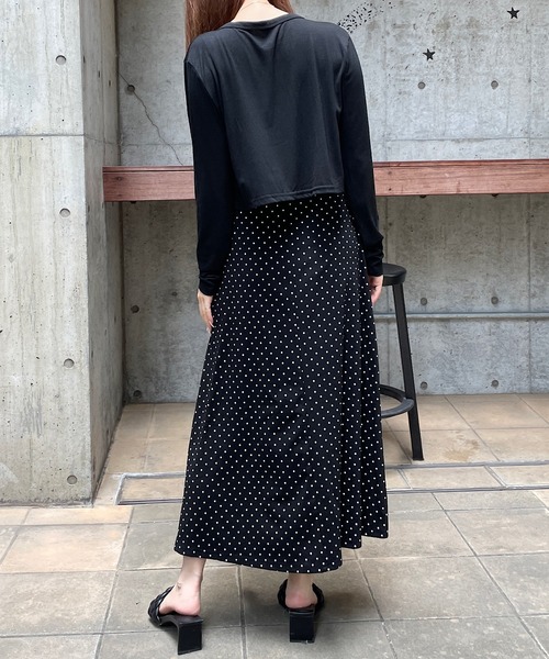 ROGER AND RAW（ロジャーアンドロウ）の「[2点セット]カーディガン付きドットロングワンピース（ワンピース・レディース・アイボリー/ブラック/グレー・FREE）」の16枚目の写真