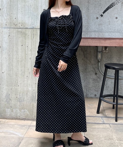 ROGER AND RAW（ロジャーアンドロウ）の「[2点セット]カーディガン付きドットロングワンピース（ワンピース・レディース・アイボリー/ブラック/グレー・FREE）」の18枚目の写真
