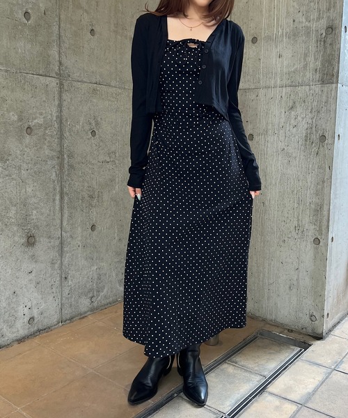 ROGER AND RAW（ロジャーアンドロウ）の「[2点セット]カーディガン付きドットロングワンピース（ワンピース・レディース・アイボリー/ブラック/グレー・FREE）」の11枚目の写真