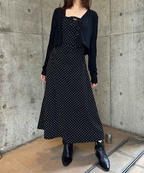 ROGER AND RAW（ロジャーアンドロウ）の「[2点セット]カーディガン付きドットロングワンピース（ワンピース・レディース・アイボリー/ブラック/グレー・FREE）」の12枚目の写真