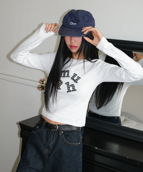 muahmuah（ムーアムーア）の「ダブルチェック 長袖Tシャツ [ホワイト]（Tシャツ/カットソー・レディース・その他・FREE）」の4枚目の写真