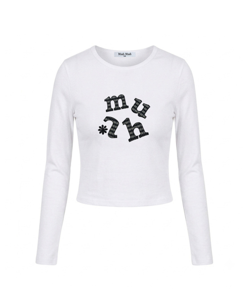 muahmuah（ムーアムーア）の「ダブルチェック 長袖Tシャツ [ホワイト]（Tシャツ/カットソー・レディース・その他・FREE）」の9枚目の写真