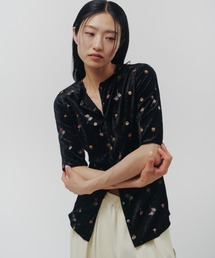 THINGS THAT MATTER | STICKER PRINT VELOUR TOPS / ステッカー プリント ベロア トップス(Tシャツ/カットソー)