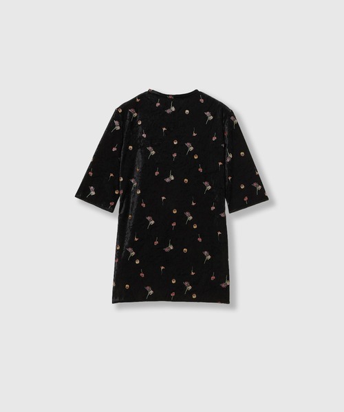 THINGS THAT MATTER(シングス ザット マター)の「STICKER PRINT VELOUR TOPS / ステッカー プリント ベロア トップス(Tシャツ/カットソー・レディース・ブラック×レッド/ブラック×イエロー・FREE)」の20枚目の写真