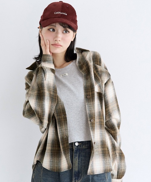 coca(coca)(コカ)の「ユース 3wayチェックシャツ(シャツ/ブラウス・レディース・ブラック/ブラウン・L/M/S)」の2枚目の写真