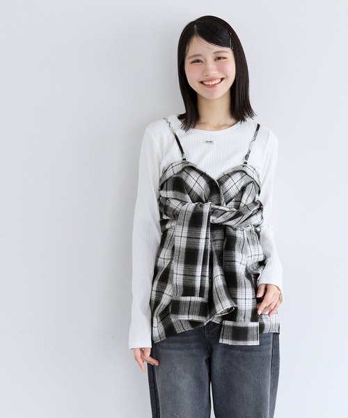coca(coca)(コカ)の「ユース 3wayチェックシャツ(シャツ/ブラウス・レディース・ブラック/ブラウン・L/M/S)」の10枚目の写真