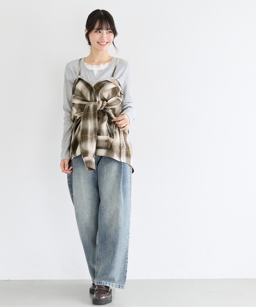 coca(coca)(コカ)の「ユース 3wayチェックシャツ(シャツ/ブラウス・レディース・ブラック/ブラウン・L/M/S)」の11枚目の写真