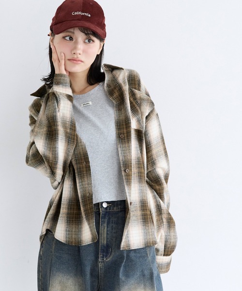 coca(coca)(コカ)の「ユース 3wayチェックシャツ(シャツ/ブラウス・レディース・ブラック/ブラウン・L/M/S)」の16枚目の写真