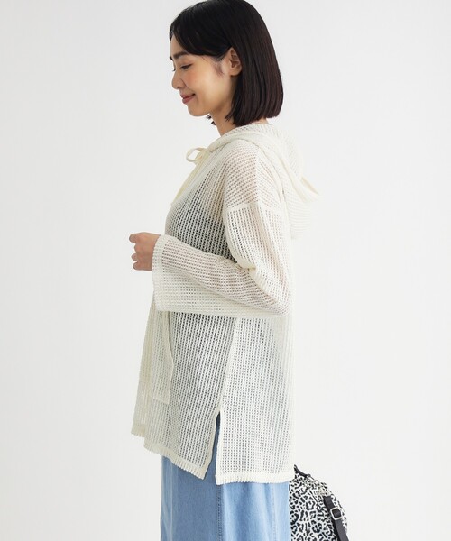 HONEYSUCKLE ROSE(ハニーサックルローズ)の「メッシュフードプルオーバー(Tシャツ/カットソー・レディース・ブラック/ブラウン系その他/アイボリー・05/04)」の5枚目の写真