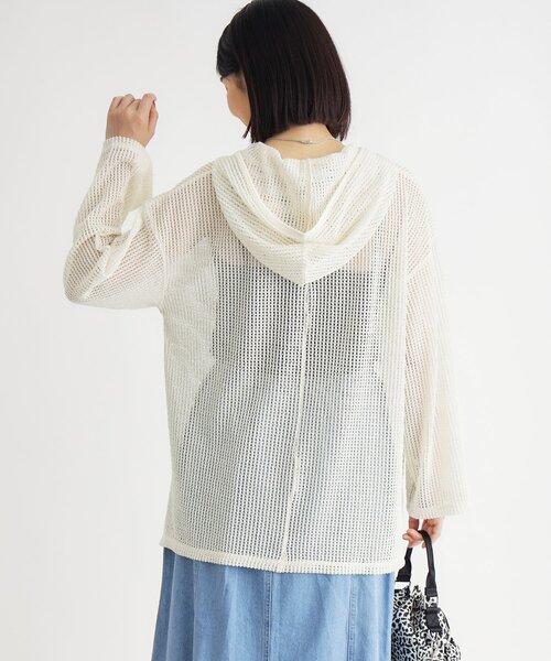 HONEYSUCKLE ROSE(ハニーサックルローズ)の「メッシュフードプルオーバー(Tシャツ/カットソー・レディース・ブラック/ブラウン系その他/アイボリー・05/04)」の6枚目の写真