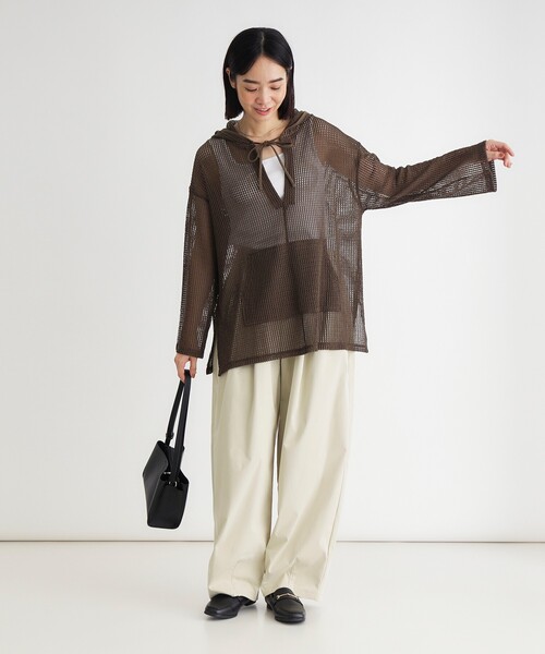 HONEYSUCKLE ROSE(ハニーサックルローズ)の「メッシュフードプルオーバー(Tシャツ/カットソー・レディース・ブラック/ブラウン系その他/アイボリー・05/04)」の18枚目の写真