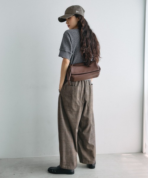niko and...（ニコアンド）の「[MODE NORM CORE] 2タックコクーンチェックパンツ（その他パンツ・レディース・グレー/ネイビー/ブラウン・MEDIUM/LARGE）」の6枚目の写真
