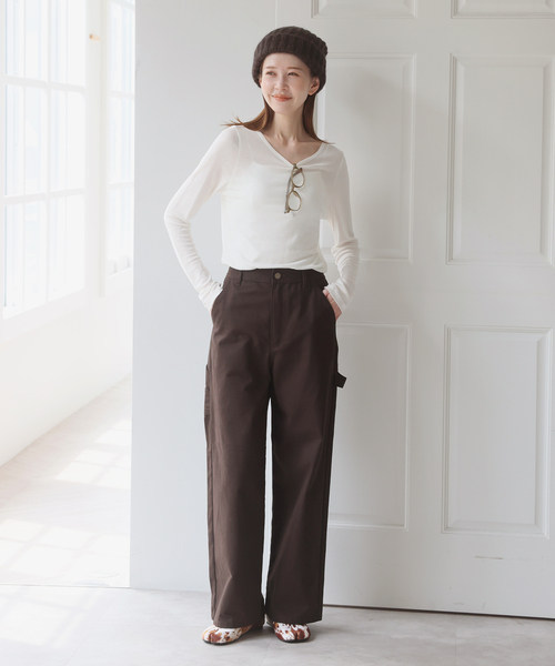 U by SPICK&SPAN(ユーバイスピックアンドスパン)の「ウールミックスシアークルーネック(Tシャツ/カットソー・レディース・ブラック/ホワイト・FREE)」の20枚目の写真
