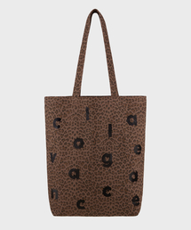 COLLAGEVACANCE（コラージュバカンス）の「Logo Alphabet Leopard Cotton Bag (Brown)（エコバッグ/サブバッグ）」