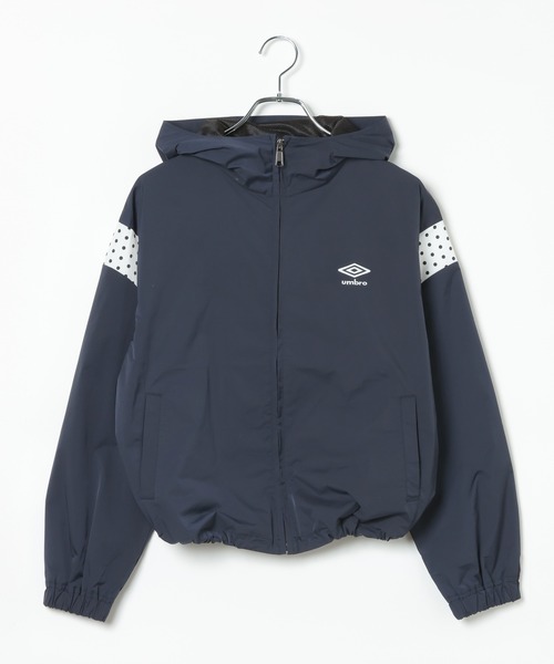 ALAND（エーランド）の「【UNISEX】ALAND×UMBRO／ドット切り替えナイロンブルゾン（ナイロンジャケット・レディース・オフホワイト/ネイビー・SMALL/LARGE）」の5枚目の写真