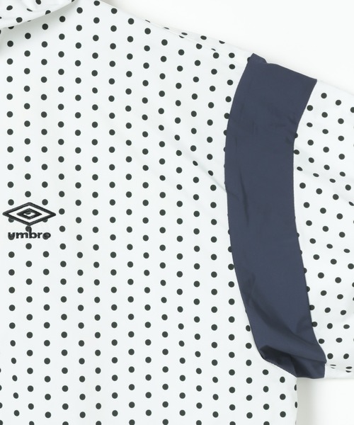 ALAND（エーランド）の「【UNISEX】ALAND×UMBRO／ドット切り替えナイロンブルゾン（ナイロンジャケット・レディース・オフホワイト/ネイビー・SMALL/LARGE）」の7枚目の写真