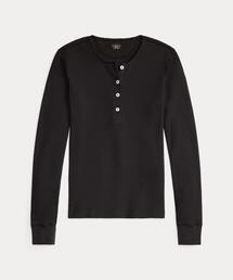 ストレッチ ワッフルニット ヘンリーネック シャツ（Tシャツ