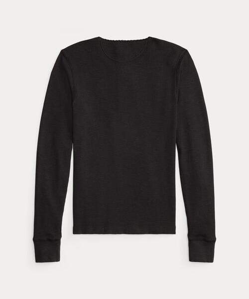RRL(ダブル アール エル)の「ストレッチ ワッフルニット ヘンリーネック シャツ(Tシャツ/カットソー・レディース・ブラウン・3/2/1/4)」の6枚目の写真