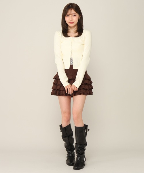 Heather(ヘザー)の「レースドッキングカットソー 1063899(Tシャツ/カットソー・レディース・ブラック/アイボリー/グレー・FREE)」の4枚目の写真