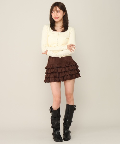 Heather(ヘザー)の「レースドッキングカットソー 1063899(Tシャツ/カットソー・レディース・ブラック/アイボリー/グレー・FREE)」の5枚目の写真