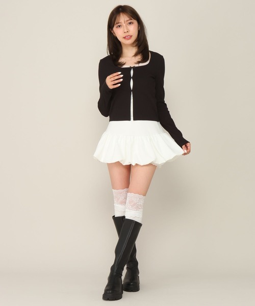 Heather(ヘザー)の「レースドッキングカットソー 1063899(Tシャツ/カットソー・レディース・ブラック/アイボリー/グレー・FREE)」の11枚目の写真