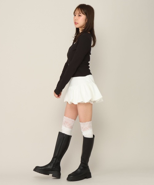 Heather(ヘザー)の「レースドッキングカットソー 1063899(Tシャツ/カットソー・レディース・ブラック/アイボリー/グレー・FREE)」の12枚目の写真