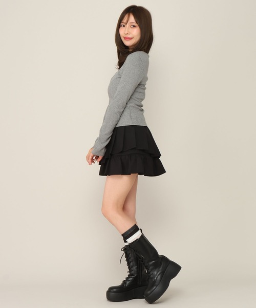 Heather(ヘザー)の「レースドッキングカットソー 1063899(Tシャツ/カットソー・レディース・ブラック/アイボリー/グレー・FREE)」の18枚目の写真
