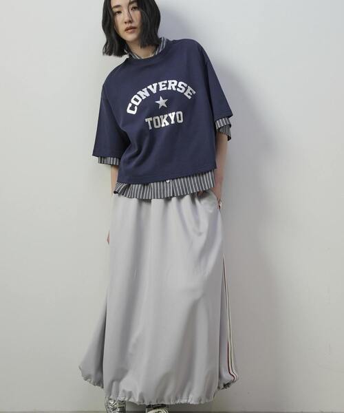 CONVERSE TOKYO(コンバーストウキョウ)の「SIDE LINE BALLOON SKIRT(スカート・レディース・ブラック/チャコールグレー/ライトグレー/カーキ・FREE)」の8枚目の写真