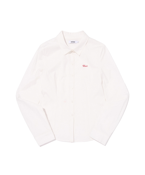 KIRSH（キルシー）の「プレーンスリムフィットシャツ[ホワイト]（シャツ/ブラウス・レディース・その他・MEDIUM/SMALL）」の2枚目の写真