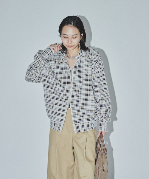 JOURNAL STANDARD(ジャーナルスタンダード)の「【ASIDE】 チェックジャガードニットブルゾン(その他アウター・レディース・ネイビー/アイボリー・FREE)」の17枚目の写真