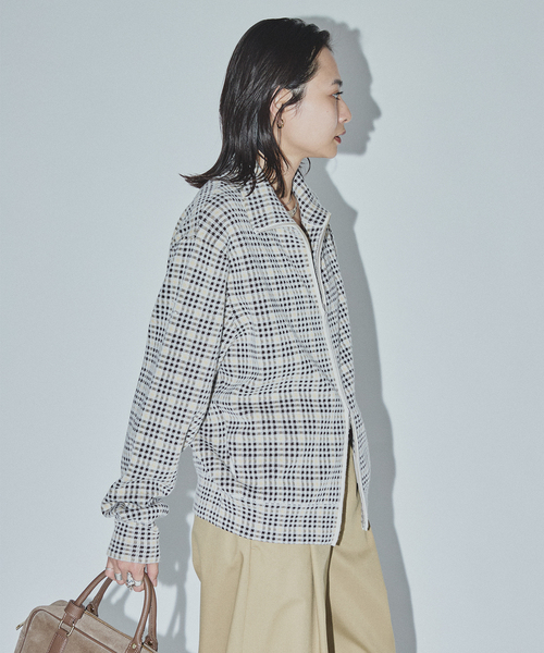 JOURNAL STANDARD(ジャーナルスタンダード)の「【ASIDE】 チェックジャガードニットブルゾン(その他アウター・レディース・ネイビー/アイボリー・FREE)」の18枚目の写真