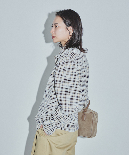 JOURNAL STANDARD(ジャーナルスタンダード)の「【ASIDE】 チェックジャガードニットブルゾン(その他アウター・レディース・ネイビー/アイボリー・FREE)」の19枚目の写真