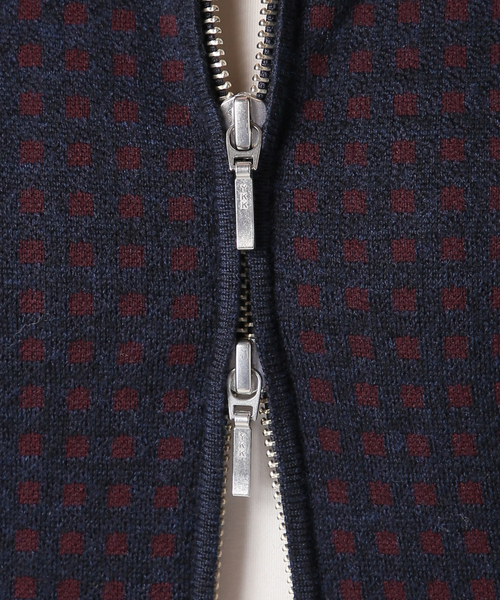 JOURNAL STANDARD(ジャーナルスタンダード)の「【ASIDE】 チェックジャガードニットブルゾン(その他アウター・レディース・ネイビー/アイボリー・FREE)」の7枚目の写真