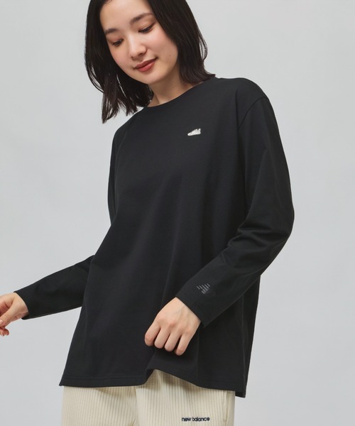 NEW BALANCE（ニューバランス）の「【別注】ニューバランス New Balance シューパッチロングスリーブTシャツ 限定コラボ（Tシャツ/カットソー・レディース・ホワイト/ブラック・S/XL）」の2枚目の写真