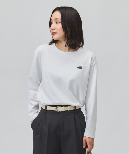 NEW BALANCE（ニューバランス）の「【別注】ニューバランス New Balance シューパッチロングスリーブTシャツ 限定コラボ（Tシャツ/カットソー・レディース・ホワイト/ブラック・S/XL）」の3枚目の写真