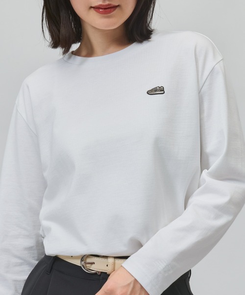 NEW BALANCE（ニューバランス）の「【別注】ニューバランス New Balance シューパッチロングスリーブTシャツ 限定コラボ（Tシャツ/カットソー・レディース・ホワイト/ブラック・S/XL）」の10枚目の写真
